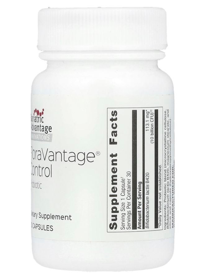 Bariatric Advantage Innovations FloraVantage Control Probiotic 10 Billion CFU 30 Capsules - Image 2