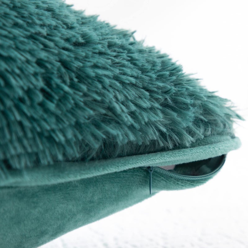 Reafort Luxury Long Hair  PV Fur  Faux Fur Body Pillow Cover/Case 21""x54"" with Hidden Zipper Closure (21""x54"" Body Pillow Cover  Evergreen) - Image 4