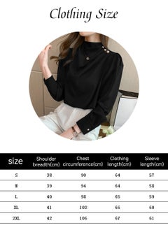 Ladies Elegant Satin Top Shirt, Comfortable Round Neck Shirt, with Puffed Sleeves, Women's Base Shirt, Business Blouse, Black - pzsku/ZDFF866B610C4BA6D594EZ/45/_/1713351102/48397ea0-2c18-47c9-85f7-ef1a36d36030