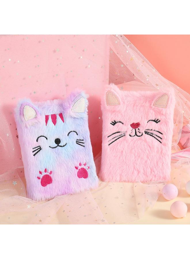 Bluejw Cats Cute Plush Notebook Children's Writing Cartoon Book Girl's Hand Account Book Journal Birthday Gift For Women - Image 5