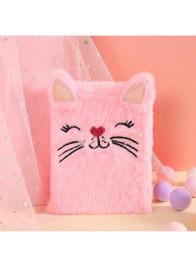 Bluejw Cats Cute Plush Notebook Children's Writing Cartoon Book Girl's Hand Account Book Journal Birthday Gift For Women - Image 1