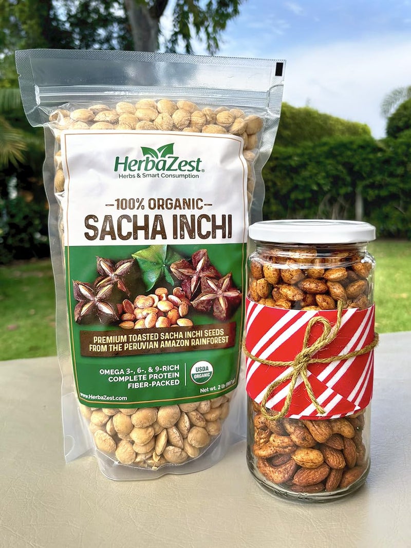 HerbaZest Sacha Inchi Seeds (2 LB) – USDA Certified Organic – Vegan, Non-GMO & Gluten-Free – Perfect for Snacks, Baked & Non-Baked Goods - Image 2