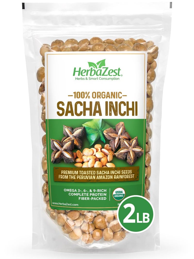 HerbaZest Sacha Inchi Seeds (2 LB) – USDA Certified Organic – Vegan, Non-GMO & Gluten-Free – Perfect for Snacks, Baked & Non-Baked Goods - Image 1
