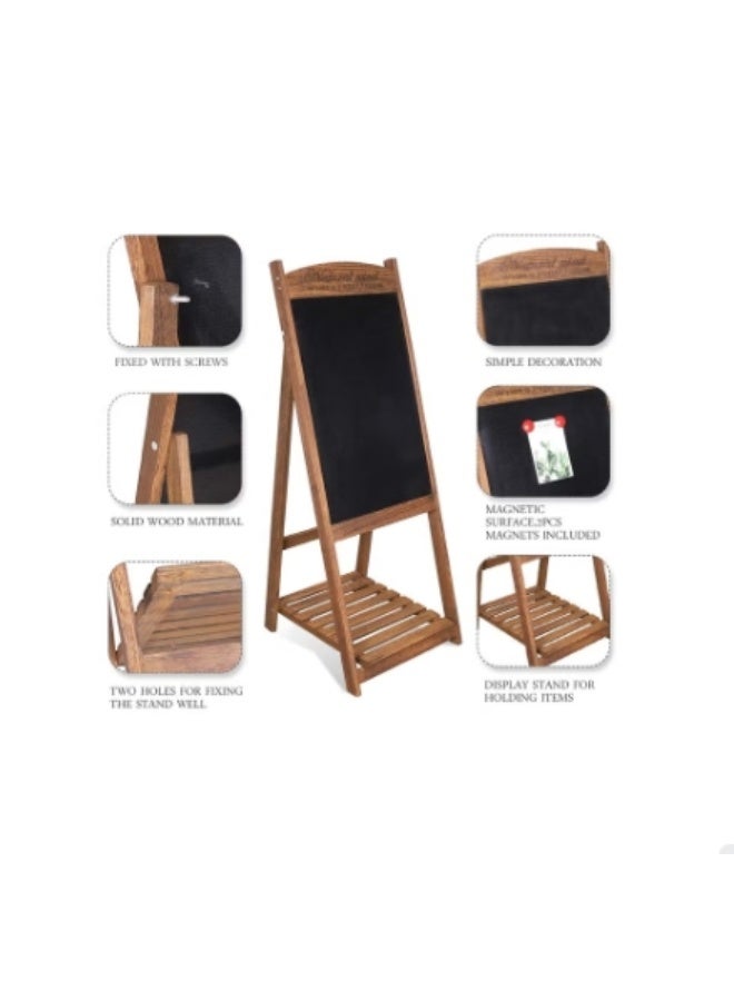 حامل نباتات خشبي مع سبورة - حل أنيق للتخزين والعرض لمساحات المعيشة - Image 4