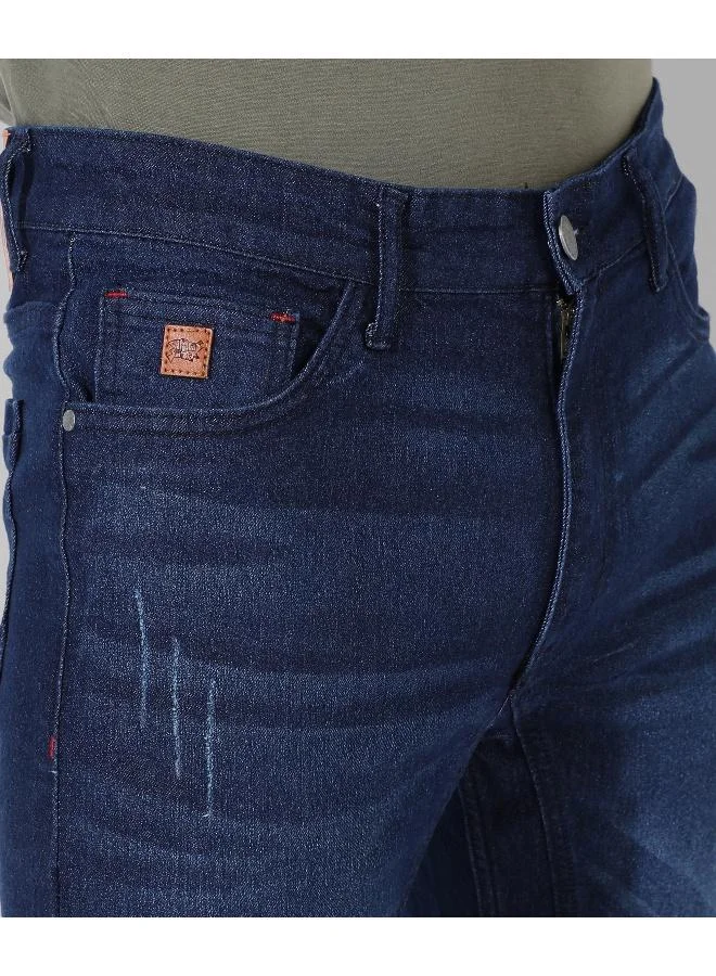 كامبوس سوترا بنطال جينز كلاسيكي من قماش الدنيم ذو قصة عادية باللون الأزرق الداكن للرجال