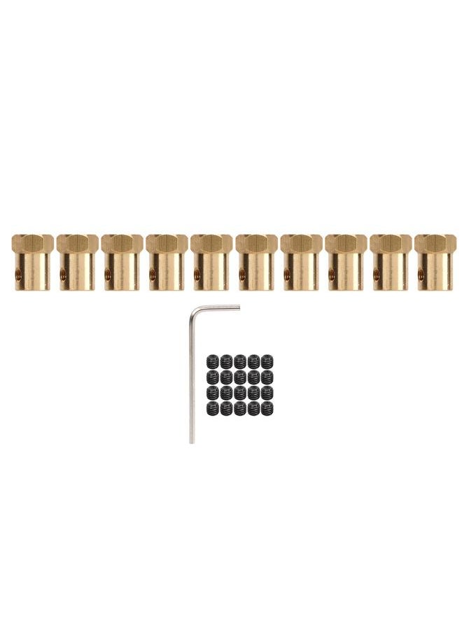 Thoraya 10PCS RC Hex Coupler Flexible Brass Coupling Connector for RC Car Wheels Tires Shaft Motor Accessories  - Image 1