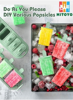 Large Ice Cube Molds,6 Pcs Silicone Popsicles Molds With Sticks