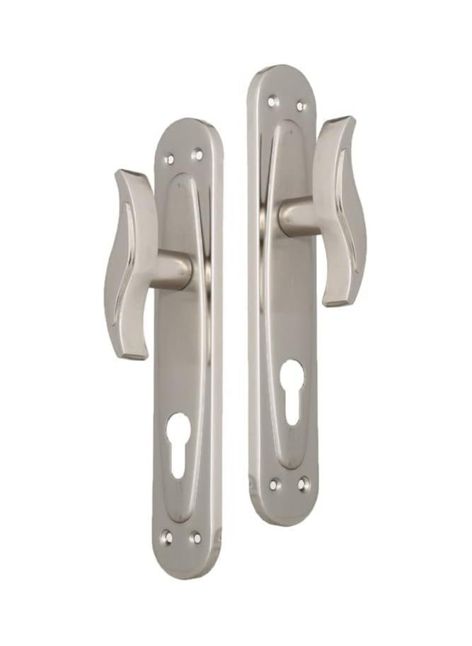 Comics Classic Design Ricardo Cylinder Nickel Door Knob Set 1 Piece Silver  - Image 2