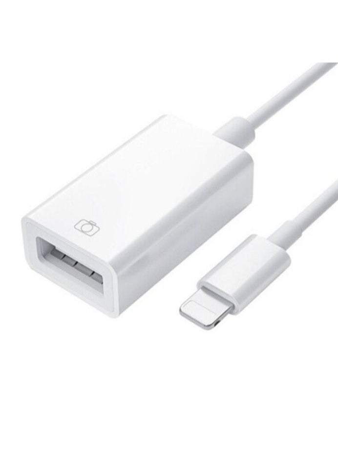 Yesido - GS10 iPhone OTG Cable Adapter | Lightning to USB OTG Connector for iPhone & iPad | Plug & Play Data Transfer, USB Flash Drive, Keyboard, Mouse & More | High-Speed Sync & Charging – White - Image 1