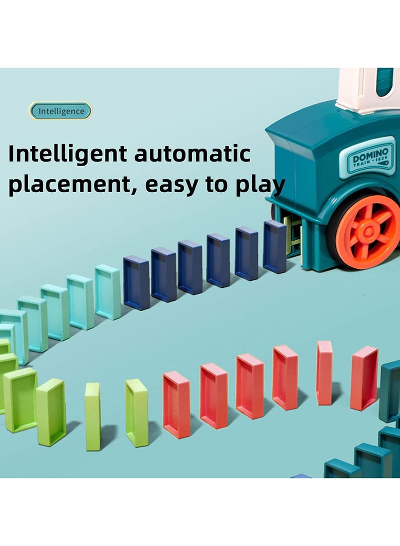 Domino Train Toy, Electric Automatic Domino Laying Train with Lights and Music, 60PCS Domino Blocks, STEM Stacking Building Toy for Kids Ages 3+ Boys & Girls  - Image 2