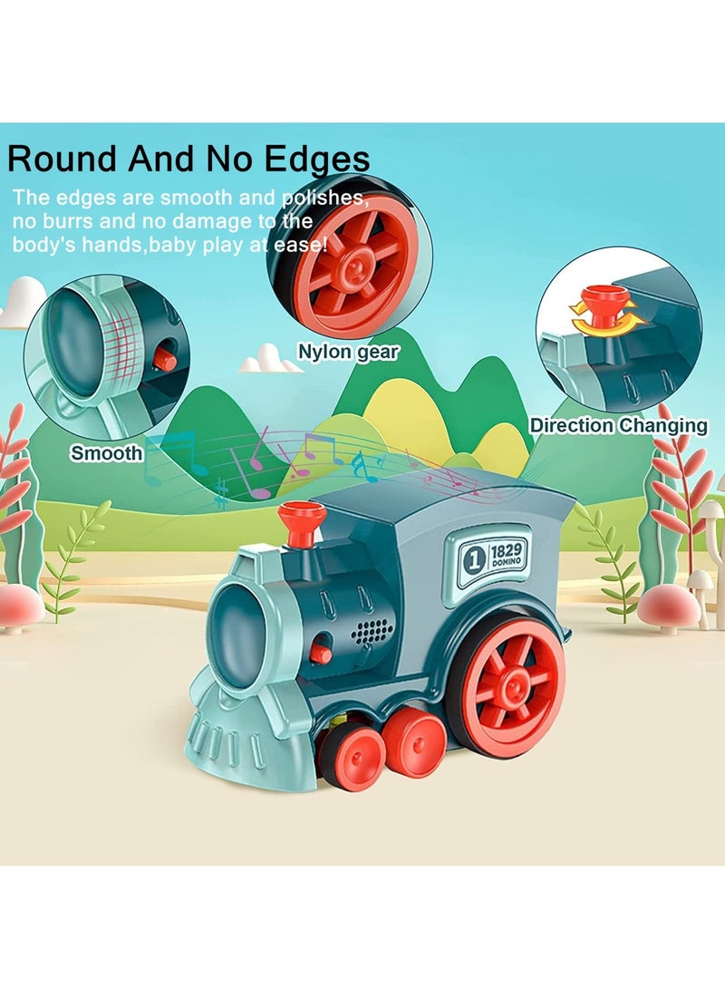 Domino Train Toy, Electric Automatic Domino Laying Train with Lights and Music, 60PCS Domino Blocks, STEM Stacking Building Toy for Kids Ages 3+ Boys & Girls  - Image 4