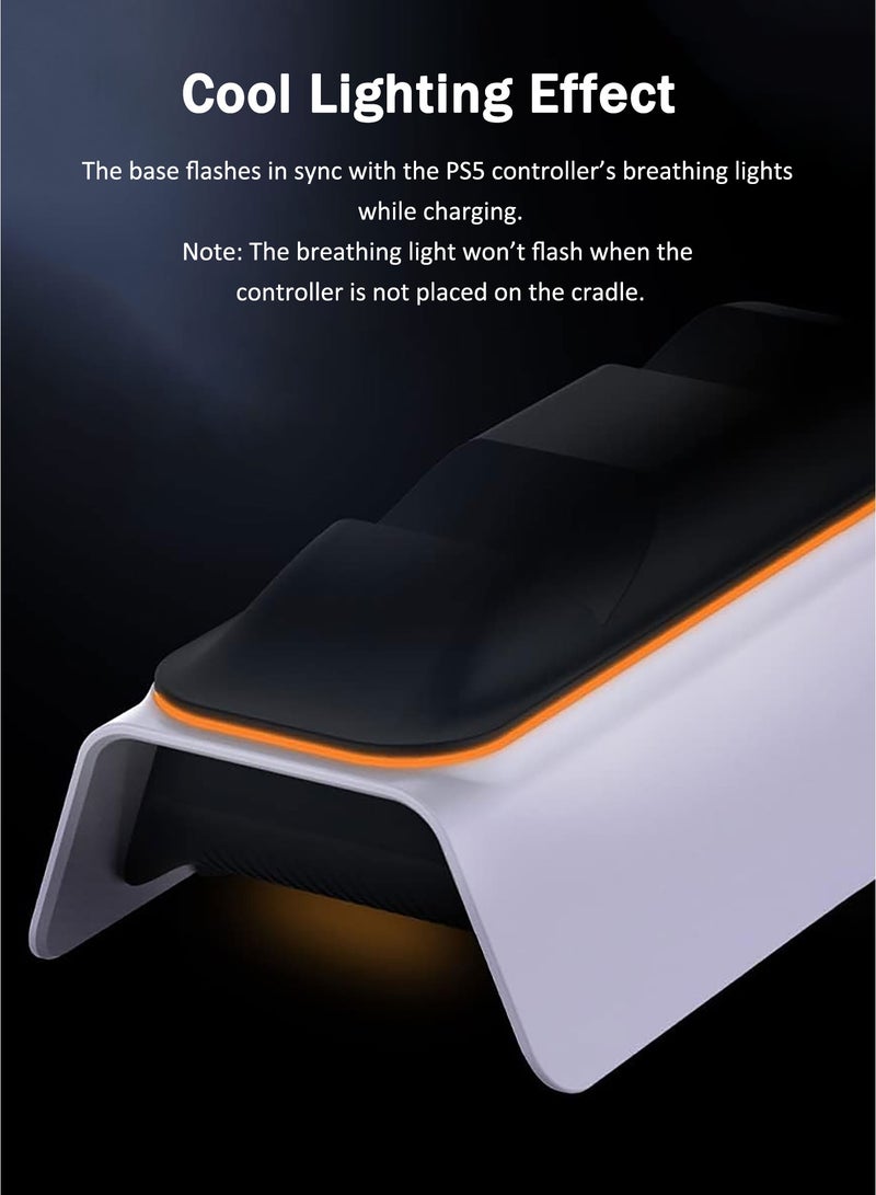 DOBE High-Speed PS5 Controller Charging Station, Fast DualSense Charger Dock with LED Indicators, Enhanced Playstation 5 Charging Stand, White - Image 3