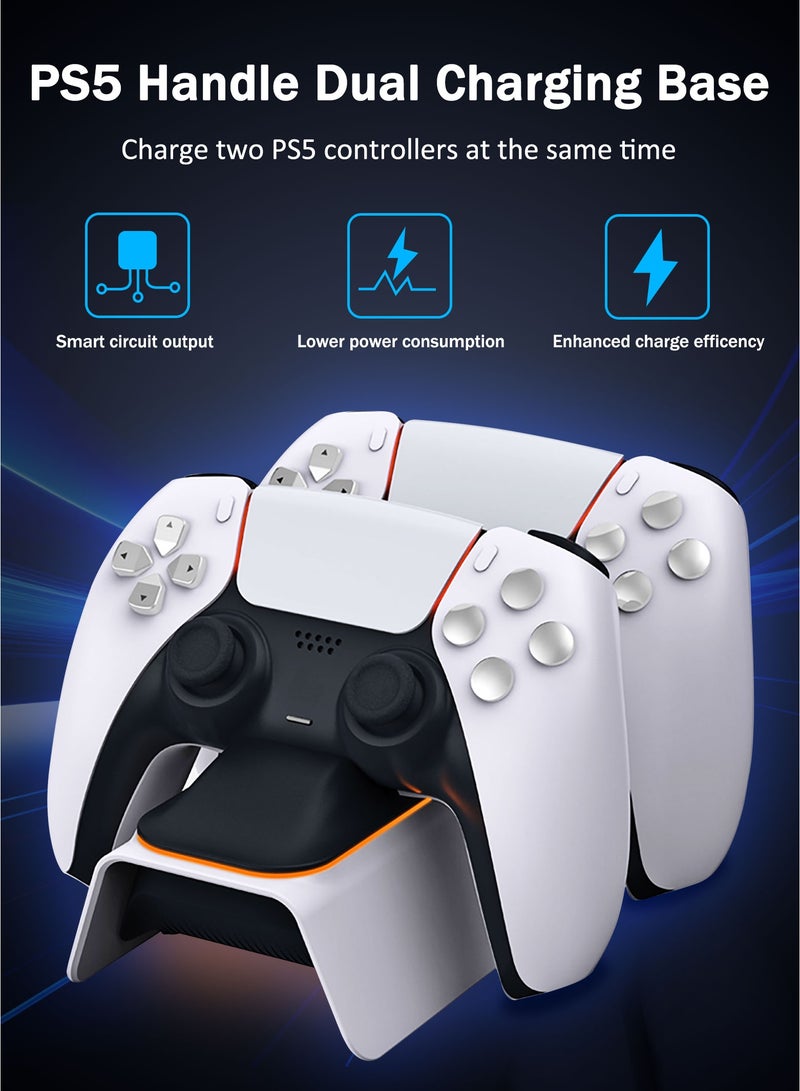 DOBE High-Speed PS5 Controller Charging Station, Fast DualSense Charger Dock with LED Indicators, Enhanced Playstation 5 Charging Stand, White - Image 4