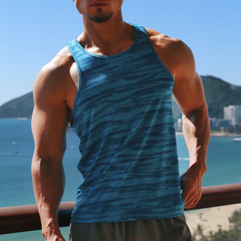 Men Sports Tank Top Sleeveless Loose Fit Quick-dry Breathable Basketball Training Athletic Gym Tops - Image 1