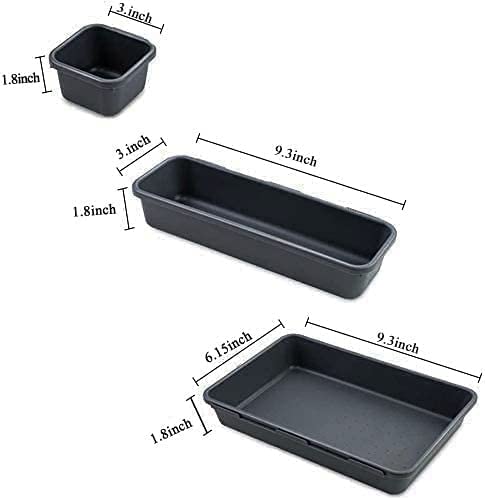 Styxon Interlocking Drawer Organizer 16 PCS Bins Durable Plastic Various Sizes for Custom Layout Design Great for Desk Drawer Tool Box or Garage Organization Black - Image 2
