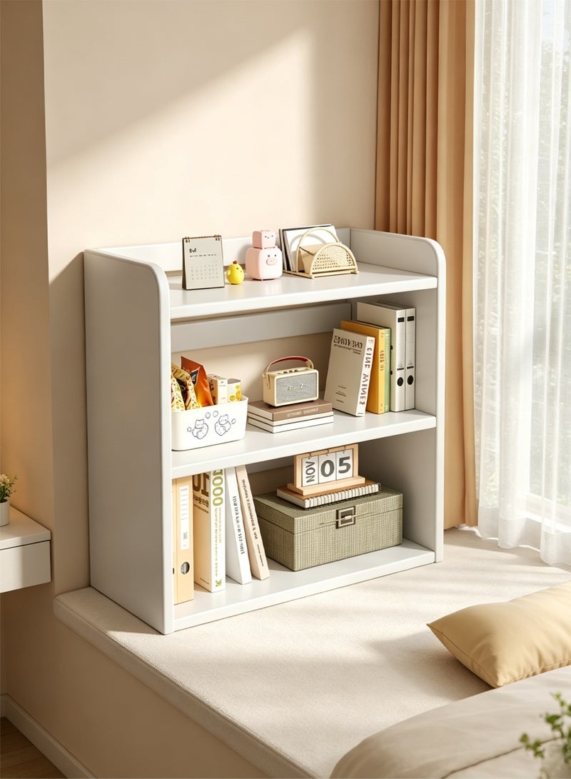 POWER 3 Tier Desktop Organizer Shelf 50*20*65CM Wooden Tabletop Bookshelf Storage Rack for Home Office Desk Space Saving Display Stand for Books Office Supplies Decor - Image 1