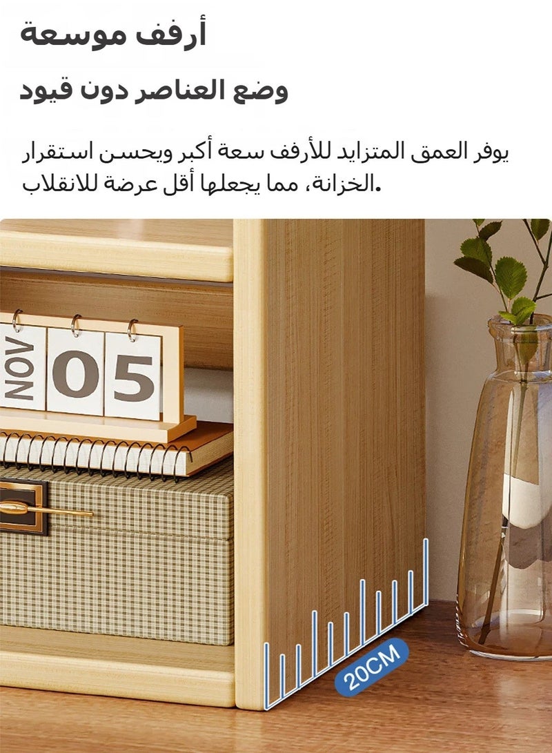 POWER 3 Tier Desktop Organizer Shelf 50*20*65CM Wooden Tabletop Bookshelf Storage Rack for Home Office Desk Space Saving Display Stand for Books Office Supplies Decor - Image 5
