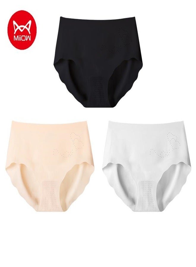 MIIOW 3Pcs Traceless Underwear Women's Summer Thin Ice Silk Pure Cotton Crotch Antibacterial Sports Girls' Triangular Shorts - Image 1