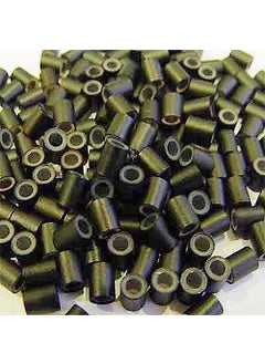 Silicone Lined Copper Micro Tube Rings Links Beads Linkies for I Tip Stick Glue Feather Hair Extensions 500 PCS 4mm Black