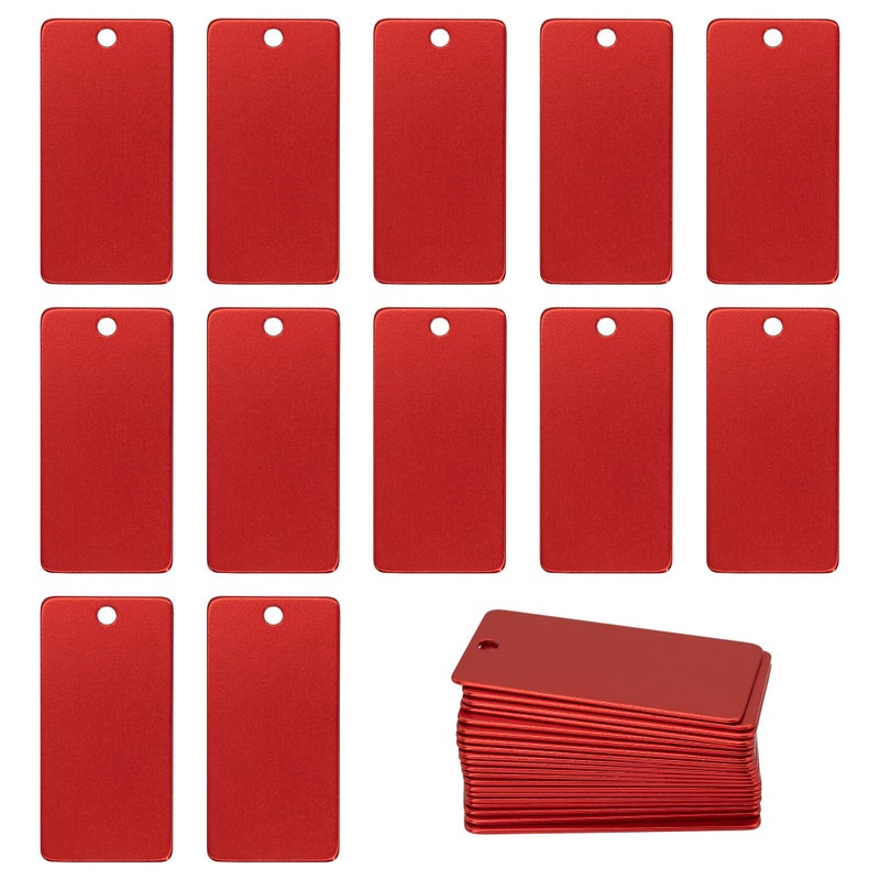 StayMax Aluminum Engraving Blanks Rectangle Blank Tags 1 Inch x 2 Inch 25 Pack Red - Image 3