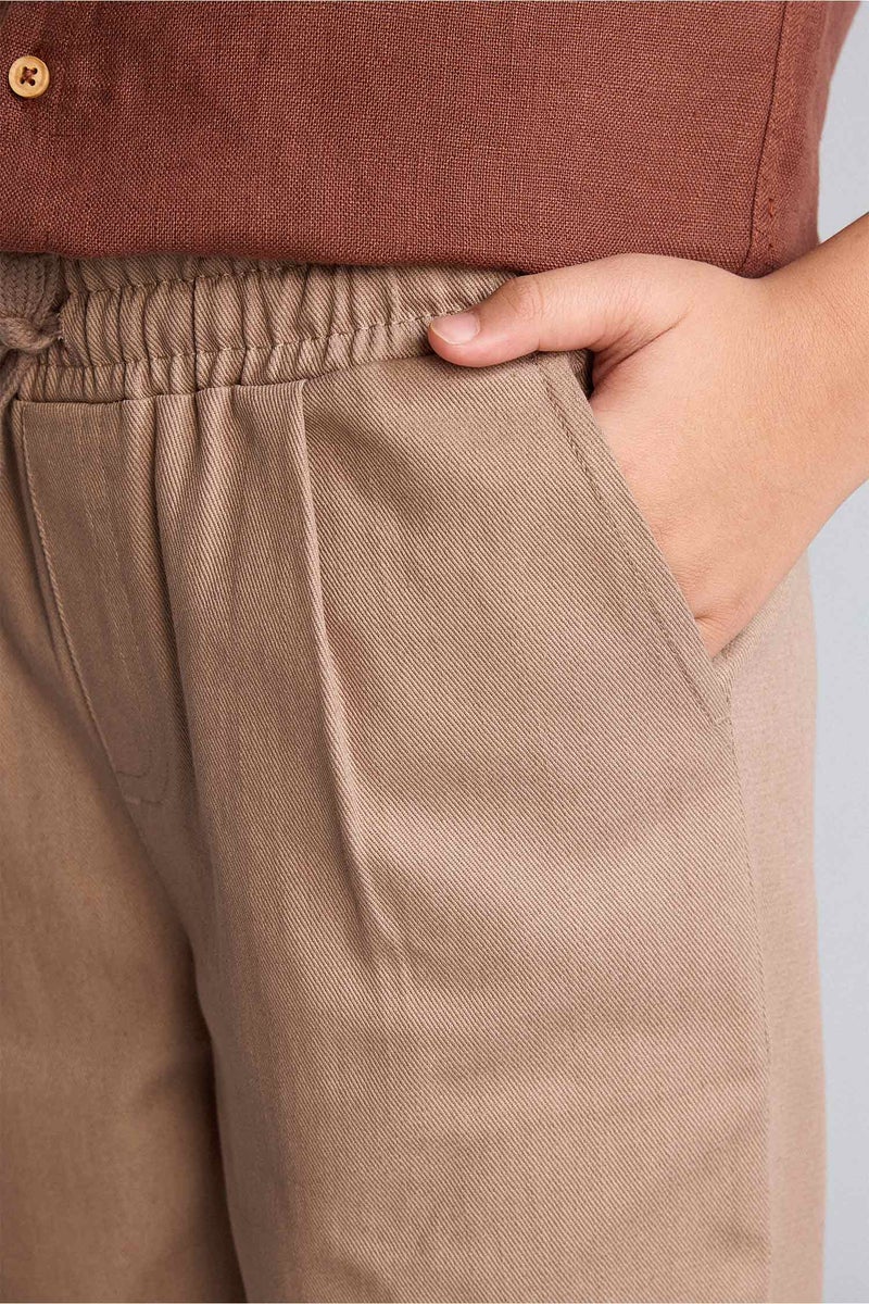 DeFacto Brown Boy Boy Carrot Fit Gabardine Trousers Casual - Image 4