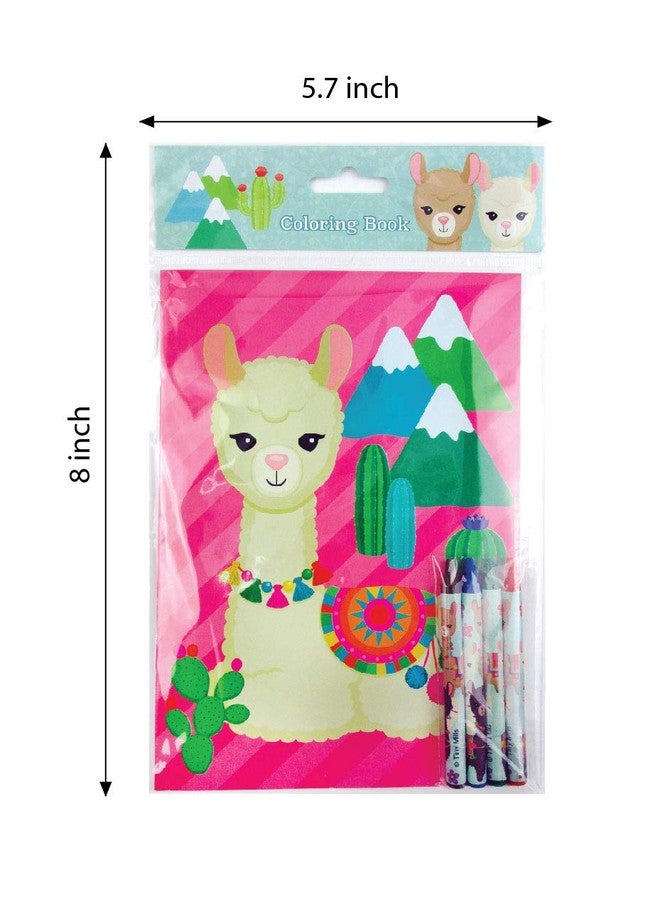 TINYMILLS Llamas Alpacas Coloring Book Set for Kids Party Favors with 12 Coloring Books and 48 Crayons Llamas Birthday Party Supplies Favor Bag Filler - Image 5