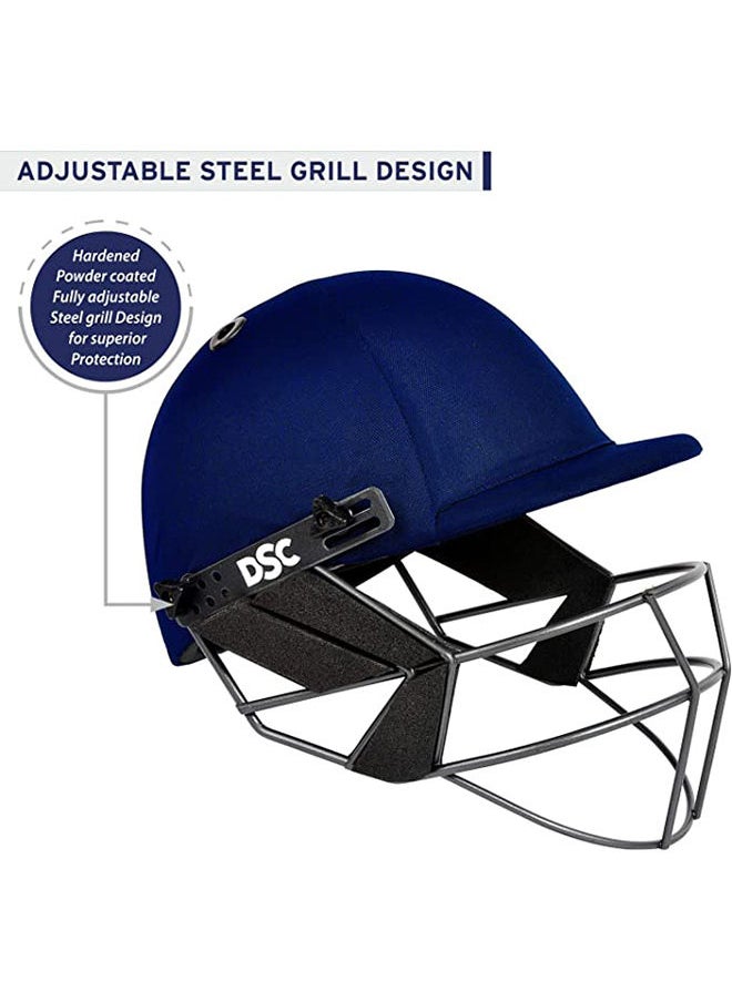 DSC - FORT 44 Cricket Helmet | Navy Blue | Size: Extra Large | For Men & Boys | Steel Grill | Adjustable Back Support Strap | Removable and washable sweatband | Lightweight - Image 1