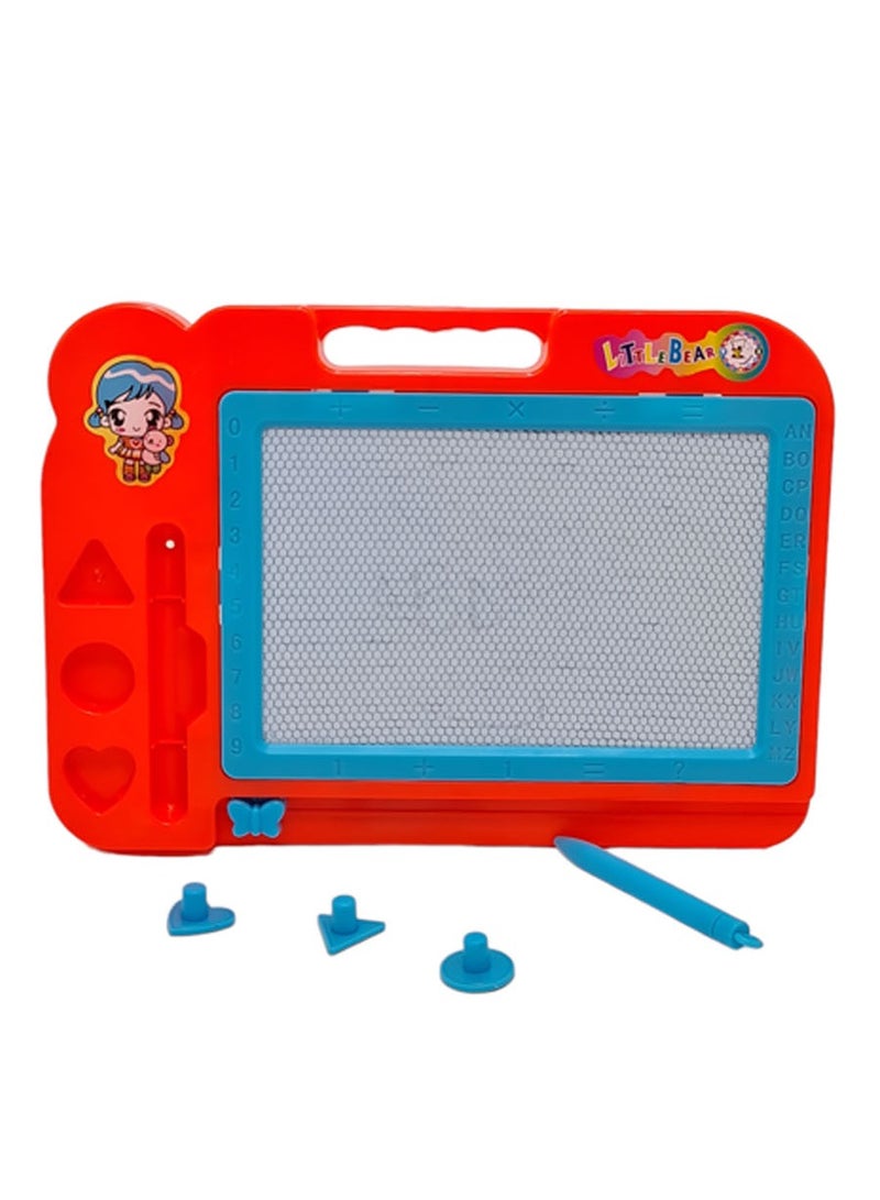 Drawing Board Doodle Board Writing Painting And Learning Board With 3 Magnet Shapes For Kids Light Pink color  - Image 1