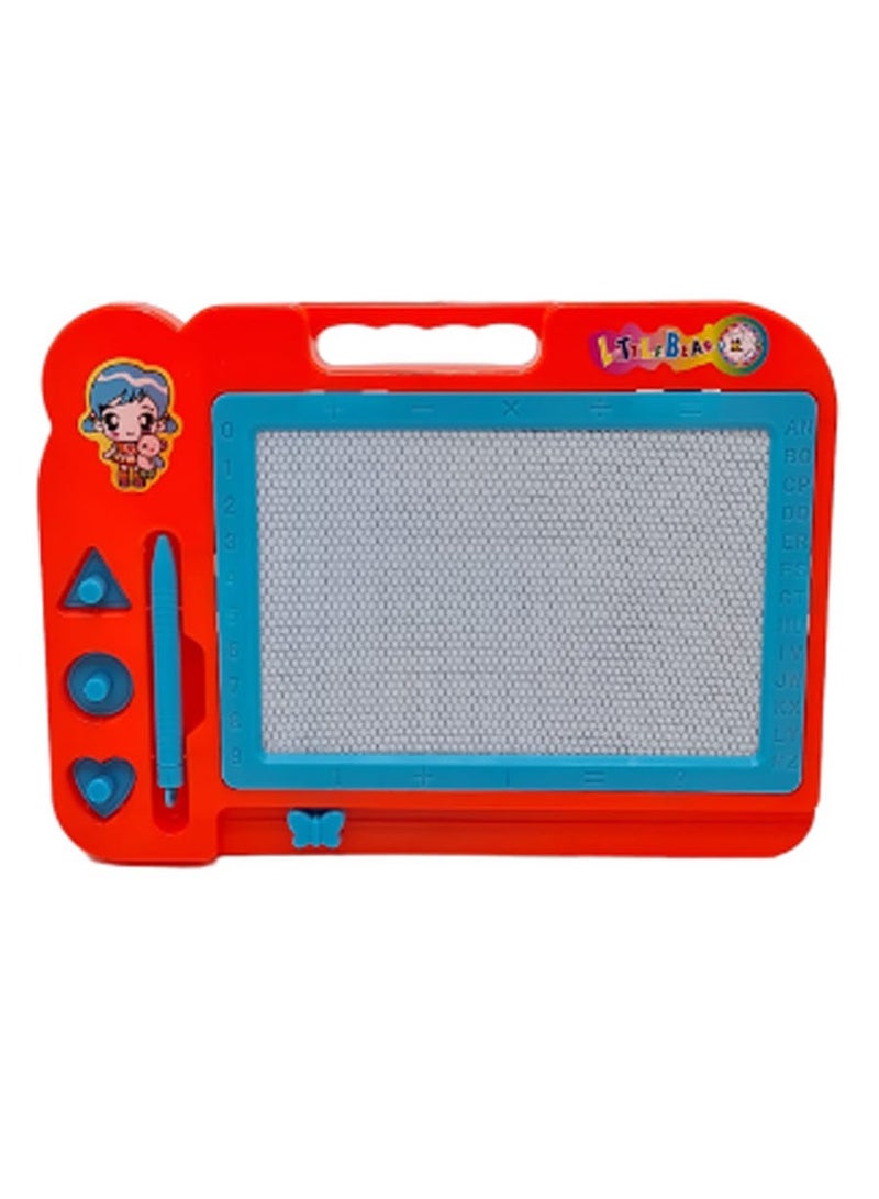 Drawing Board Doodle Board Writing Painting And Learning Board With 3 Magnet Shapes For Kids Light Pink color  - Image 2