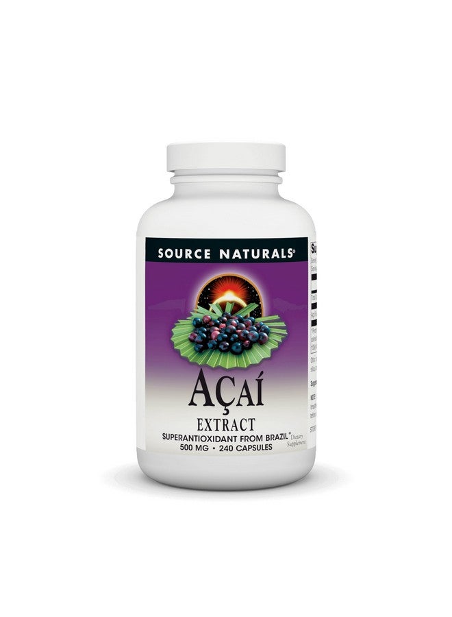 Source Naturals Acai Extract, Superantioxidant from Brazil* - 500 mg - 240 Vegetarian Capsules - Image 1