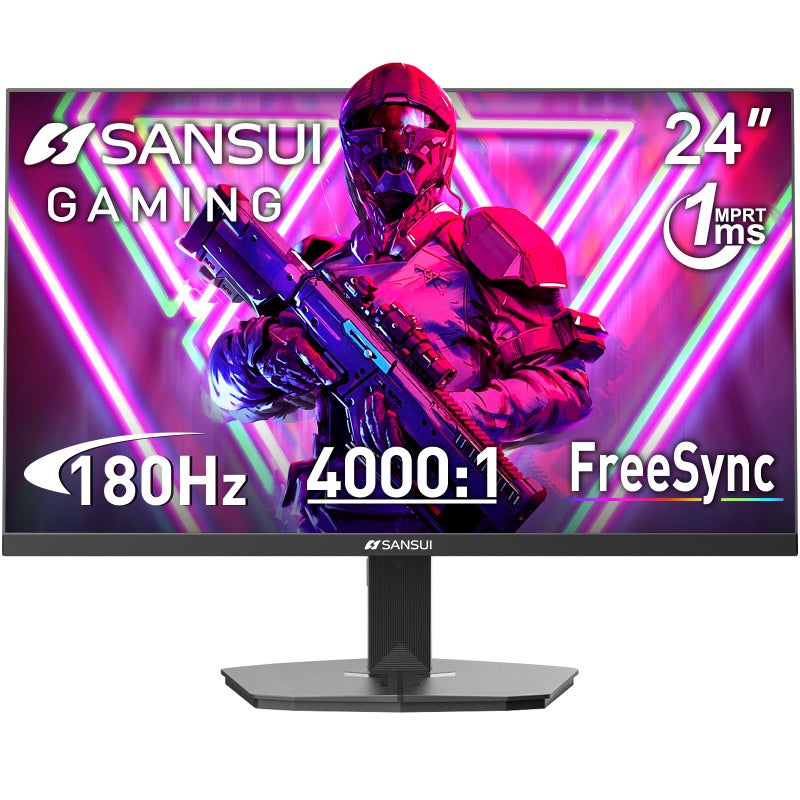 SANSUI 24 Inch Gaming Monitor 200Hz 180Hz 1Ms FreeSync HDR 110% sRGB FHD 1080P Computer Monitor HDMI DP Ports Eye Care Frameless VESA Mount Cable Management (ES-G24F4L HDMI Cable Included) - Image 1