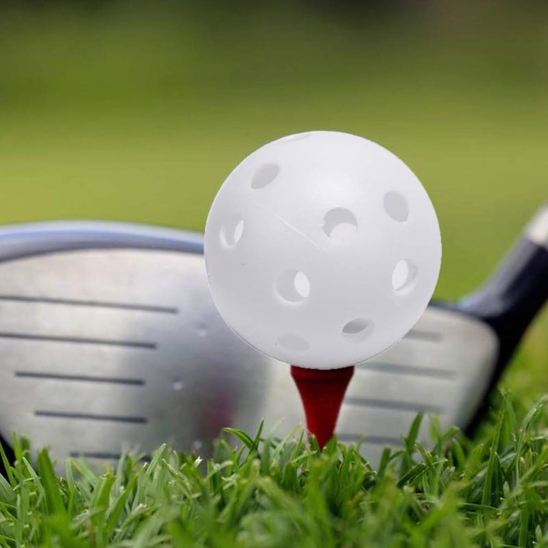 FUNZON Practice Golf Balls, 25 Pack Plastic Airflow Hollow Golf Balls for Driving Range, Swing Training, Lightweight, Training Golf Balls Indoor/Outdoor Use - Image 4