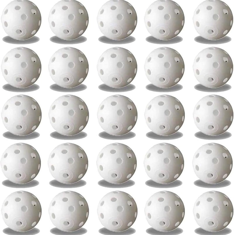 FUNZON Practice Golf Balls, 25 Pack Plastic Airflow Hollow Golf Balls for Driving Range, Swing Training, Lightweight, Training Golf Balls Indoor/Outdoor Use - Image 1