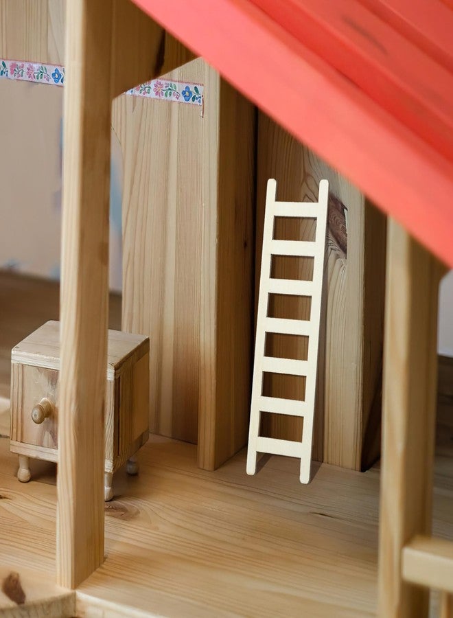 Alasum Miniature Wooden Ladder Set - Tiny Dollhouse Accessories for DIY Craft Projects, Suitable for Mini Landscape Decoration - Image 4