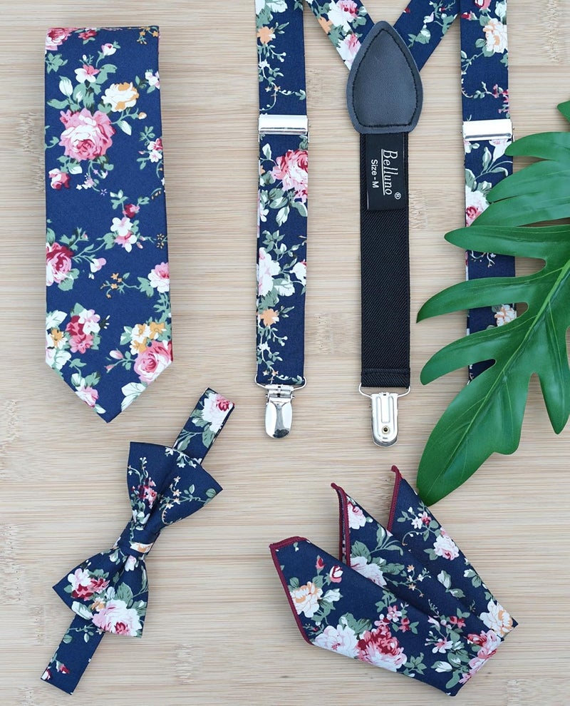 BELLUNO Boys' Floral Ties, Hook and Loop Pre-tied Flower Ties for Little Kids and Pre-teens - Image 5