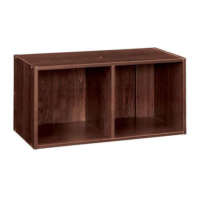 CUBEICALS 2CUBE STORAGE SHELF ORGANIZER STACKABLE OR WALLMOUNTABLE EASY ASSEMBLY DARK CHERRY FINISH