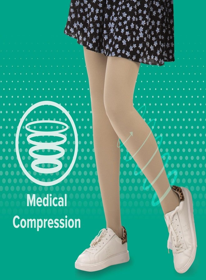 Juzo Soft 2001 Thigh-High, 20-30 mmHg, Open Toe Compression Stocking with Silicone Top Band for Men & Women, Regular, 3 (III), Beige - Image 5