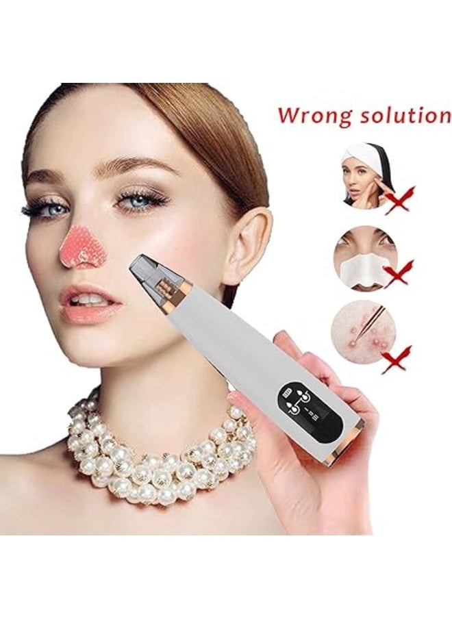 Generic Blackhead Pore Vacuum Cleaner, Facial Pore Cleaner Electric USB Rechargeable Acne Comedone Whitehead Extractor, with LED Display 3 Adjustable Suction Power, Suction Force for All Skin  - Image 4