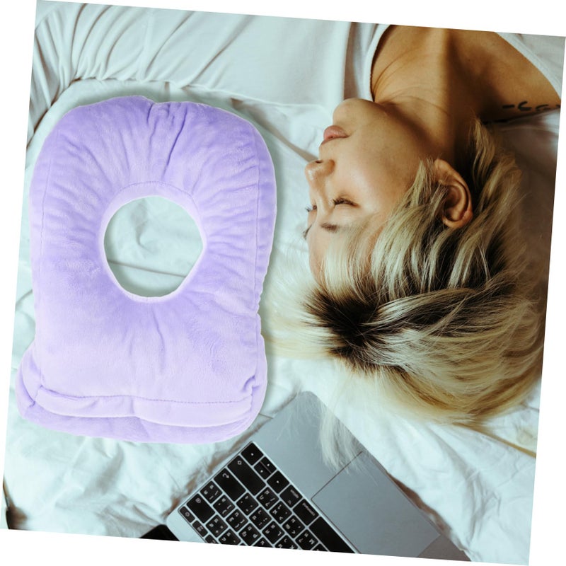 Portable Face Down Nap Pillow Memory Foam Cushion with Arm Breathable Design Grey - Image 5