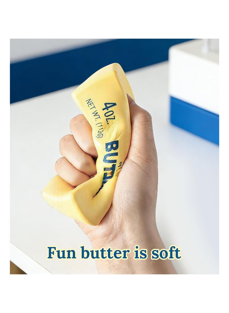 Butter Squishy, Sensory Cheese Block Slow Rise Squishy, 2026 New Adults Soft Novelty Rebounding Sensory Theme Cheese Butter Stress Balls, (a set of 2pcs) - Image 3