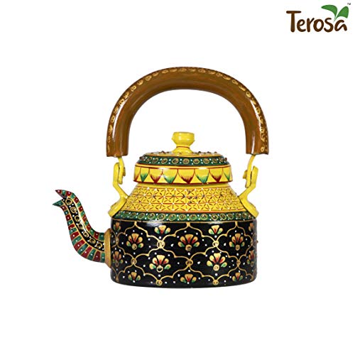 Terosa Royale Kettle Set Iii With 6 Glasses & Holder Handicraft Decorative Tea Coffee Set, 1000 milliliter - Image 3