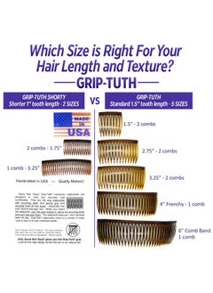 جود هير دايز أمشاط Good Hair Days Grip-Tuth - مجموعة من مشطين جانبيين للشعر - أمشاط شعر لجميع أنواع الشعر - إكسسوارات تزيينية وتصفيف الشعر للنساء (صدفة، عرض 1 ½ بوصة)  - Image 5