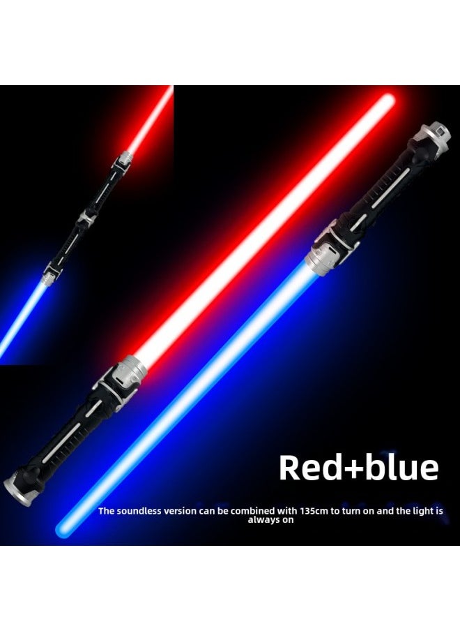 null - Laser Sword Retractable Lightsaber Two-in-one Seven-color Flash Stick Stall Export Special Logo-Color:18 Lights/red + Blue (Silent)-no Battery Pack - Image 1