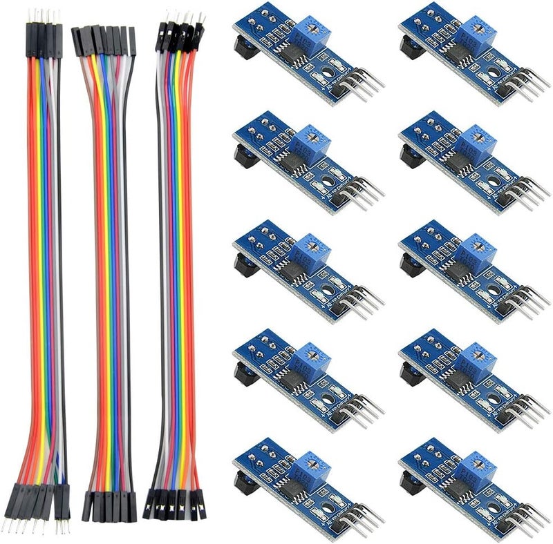 WMYCONGCONG WMYCONGCONG 10 PCS TCRT5000 Infrared Reflective Sensor Module IR Barrier Line Track Photoelectric Switch with Jumper Wires for Arduino Smart Car Robot  - Image 1