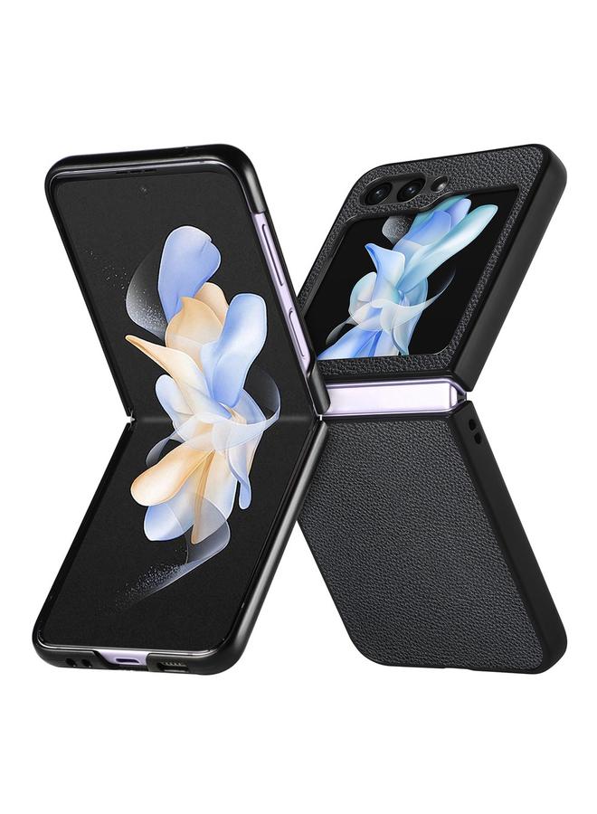 The Bros Case For Samsung Galaxy Z Flip6 Lichee Texture Leather Skin PC Folding Phone Case