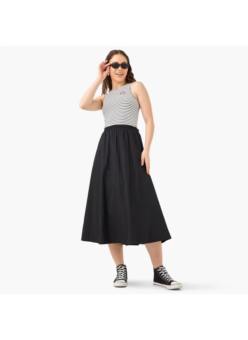 اس بي كاركترز Striped Sleeveless Top with Round Neck