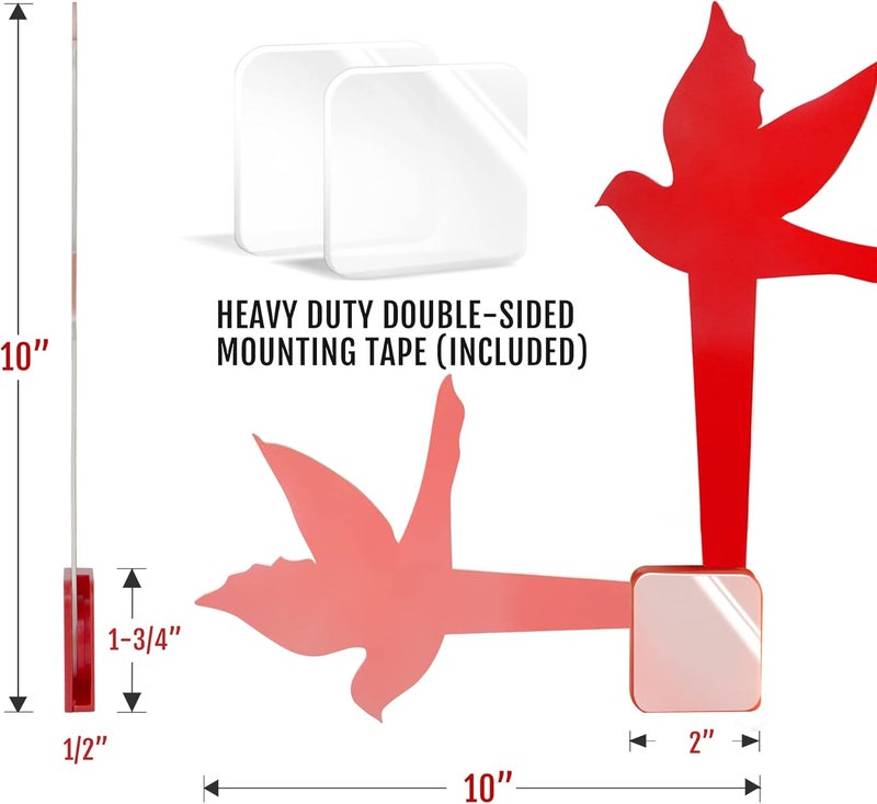Anley Universal Outgoing Mail Dove Bird Mailbox Flag for Wood, Metal & Stucco - Rust Resistant Plastic Alert Postal Carrier Raised Signal Flags Replacement Kit - Mounting Sticker Included (Red) - Image 3
