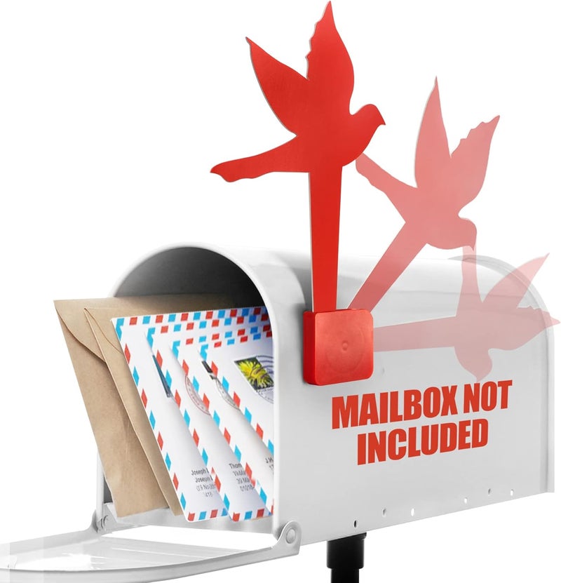 Anley Universal Outgoing Mail Dove Bird Mailbox Flag for Wood, Metal & Stucco - Rust Resistant Plastic Alert Postal Carrier Raised Signal Flags Replacement Kit - Mounting Sticker Included (Red) - Image 1