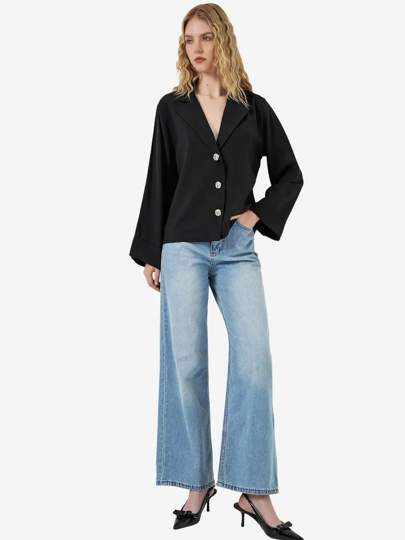 بيغ دارت BDART Oversized Blazer Jacket with Button Closure