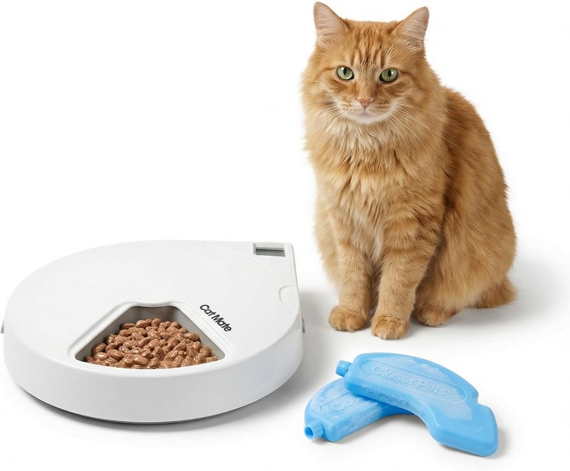 Cat Mate C500 Automatic Pet Feeder with Digital Timer for Cats and Small Dogs White, 13.4 x 11.4 x 2.8 - Image 1